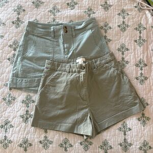 H&M Women's Light and Olive Green Shorts